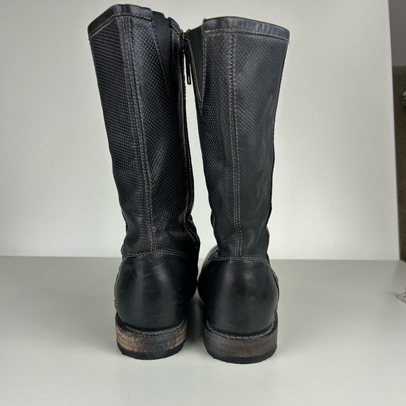 BED STU ANNETTE MOTO COMBAT DISTRESSED MID CALF LEATHER BOOTS SIZE 7 - Picture 3 of 10